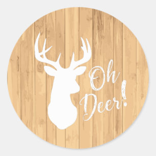 Sticker Rond Chasse aux cerfs Lodge Baby shower Antlers