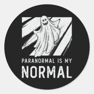 Sticker Rond Chasse Aux Fantômes Paranormal Est Mon Chasseur De