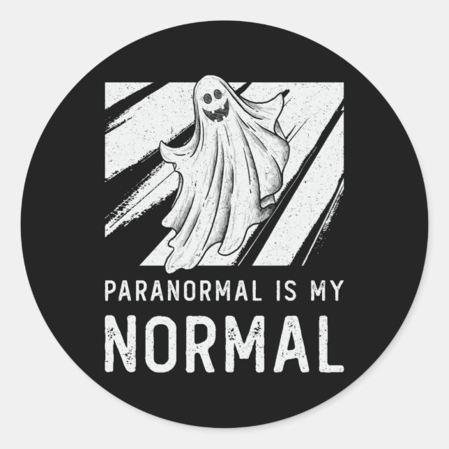 Sticker Rond Chasse Aux Fantômes Paranormal Est Mon Chasseur De (Devant)