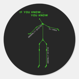 Sticker Rond Chasse aux fantômes Sls Caméra Stick Man Novelty É