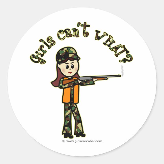 Sticker Rond Chasse aux femmes légères (Devant)
