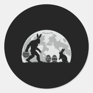 Sticker Rond Chasse aux oeufs de lapin lapin de Pâques