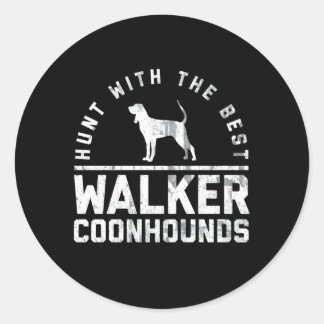 Sticker Rond Chasse Avec Le Meilleur ~ Walker Coonhound