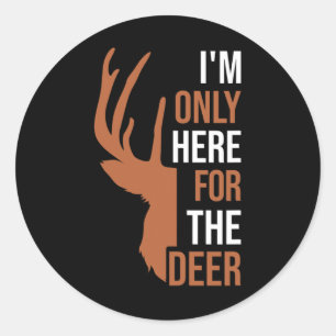 Sticker Rond Chasse Chasse Chasse Deer Chasse Buck Elk Antlers
