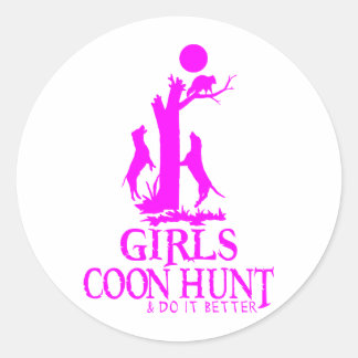 STICKER ROND CHASSE DE FILLE DE COON