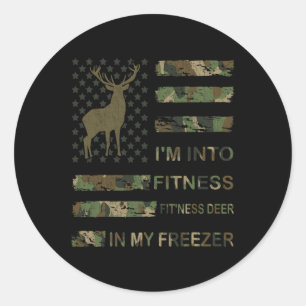 Sticker Rond Chasse Je suis en forme Deer Congélateur Drôle Cha
