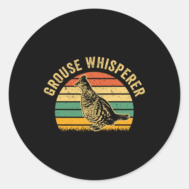Sticker Rond Chasse Râpé Oiseau - Drôle Whisperer Retro (Devant)