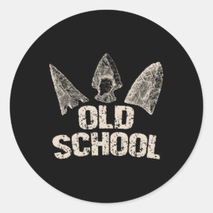 Sticker Rond Chasse vintage à la pointe de l'Arrowhead Old Scho
