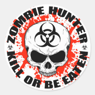 Sticker Rond Chasseur 3 de zombi