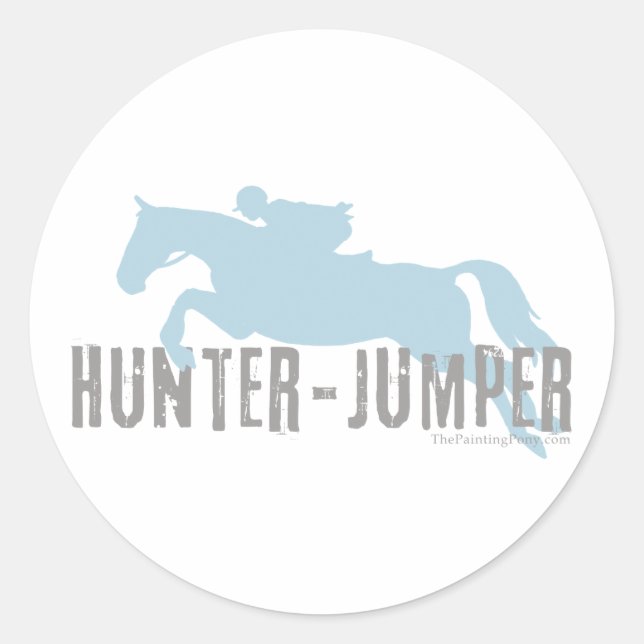 Sticker Rond Chasseur Cheval Jumper (Devant)