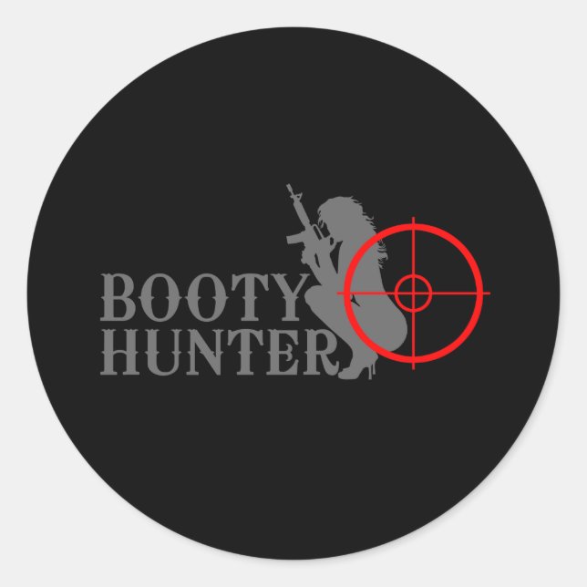 Sticker Rond Chasseur de bottes classique (Devant)