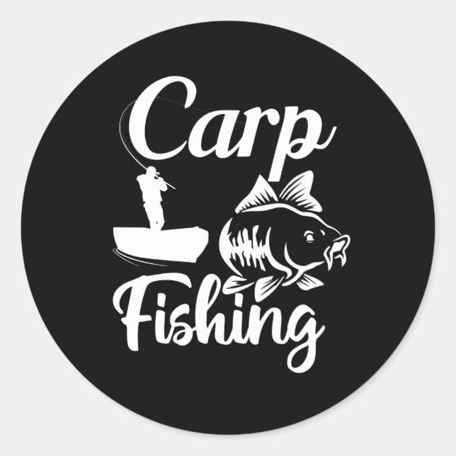 Sticker Rond Chasseur de carpes Pêcheur pêcheur pêcheur pêcheur (Devant)