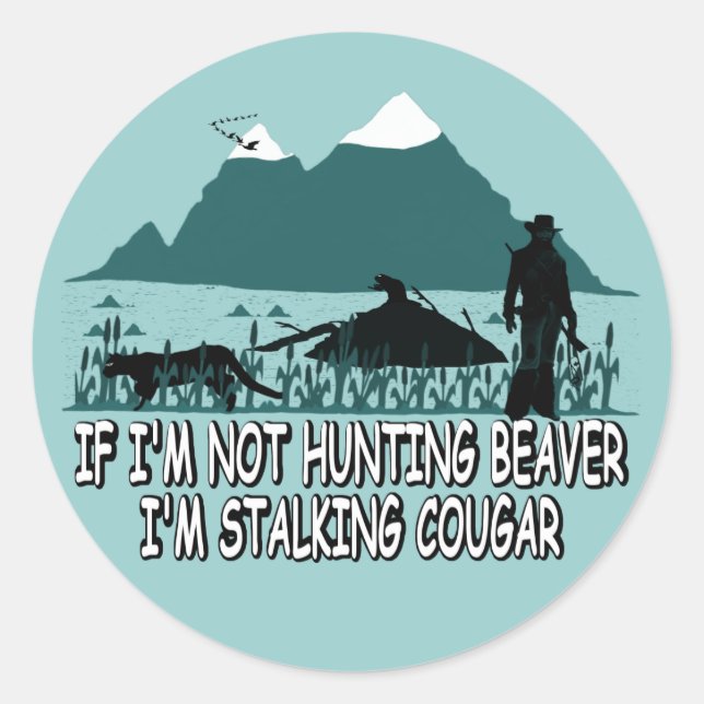 Sticker Rond Chasseur de couguar (Devant)