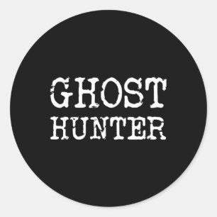 Sticker Rond Chasseur de fantômes Paranormal Enquêteur Hallowee