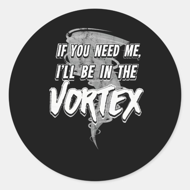 Sticker Rond Chasseur de tempête de la saison de tornade (Devant)