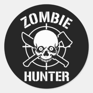 Sticker Rond Chasseur de zombi