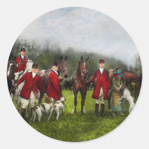 Sticker Rond Chasseur - La chasse au renard - Tally-ho 1924