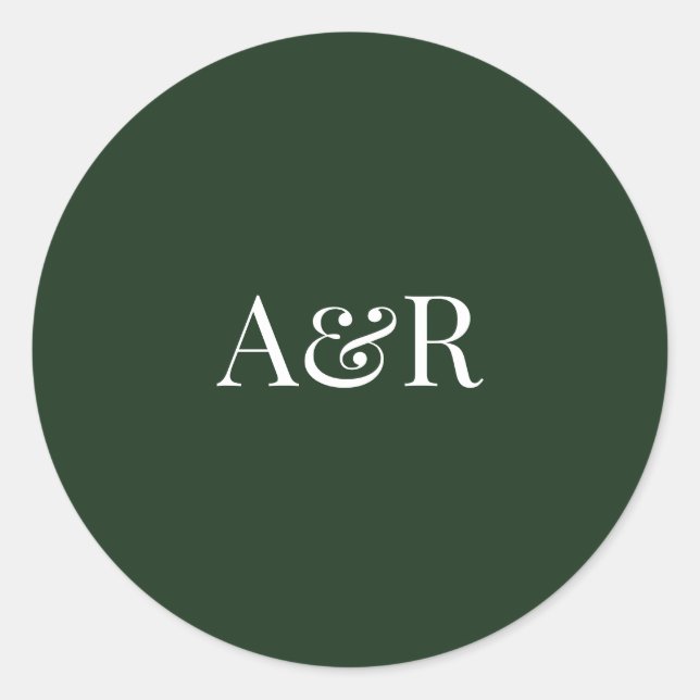 Sticker Rond Chasseur vert Mariage, (Devant)