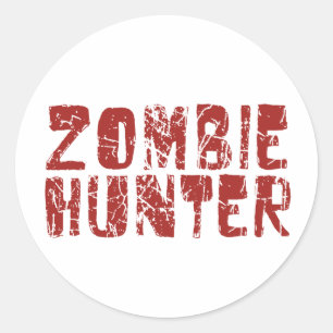 Sticker Rond chasseur zombie