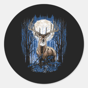 Sticker Rond Chasseurs Deer Chasse Big Whitetail Buck
