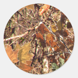 Sticker Rond Chasseur's Fall Nature Camouflage Décor de peintur