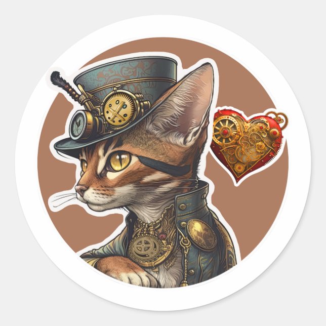 Sticker Rond Chat abyssinien (Devant)