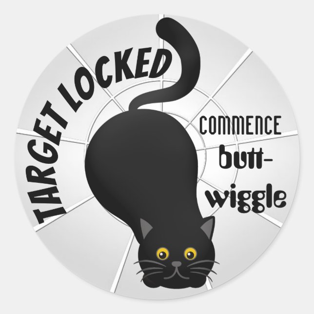 Sticker Rond Chat amusant prêt à rebondir (Devant)