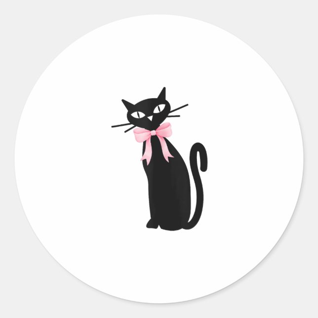 Sticker Rond Chat Atomique avec chatte rose Chatte Fille Nettoy (Devant)