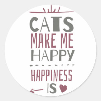 Sticker Rond Chat avec bonheur