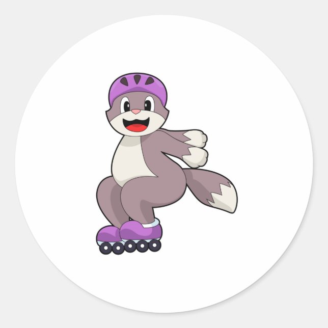 Sticker Rond Chat avec roulettes (Devant)