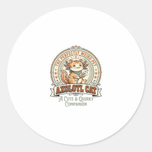 Sticker Rond Chat Axolotl Axolotl Mignon Drôle Animal De Compag