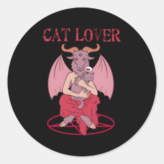 Sticker Rond Chat Baphomet Satanic Chèvre Chèvre Chèvre Chèvre 