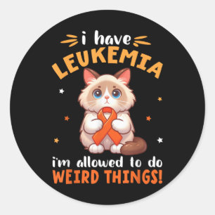 Sticker Rond Chat Birman J'ai une leucémie Je suis autorisé à f