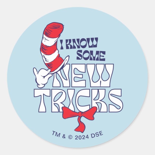 Sticker Rond Chat dans le Casquette | Je Connais De Nouveaux Tr (Devant)