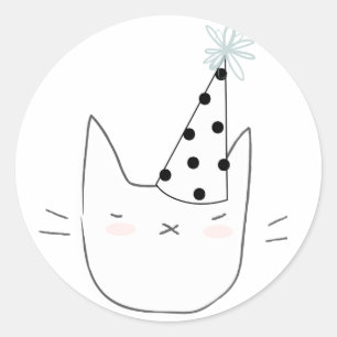 Sticker Rond Chat de partie