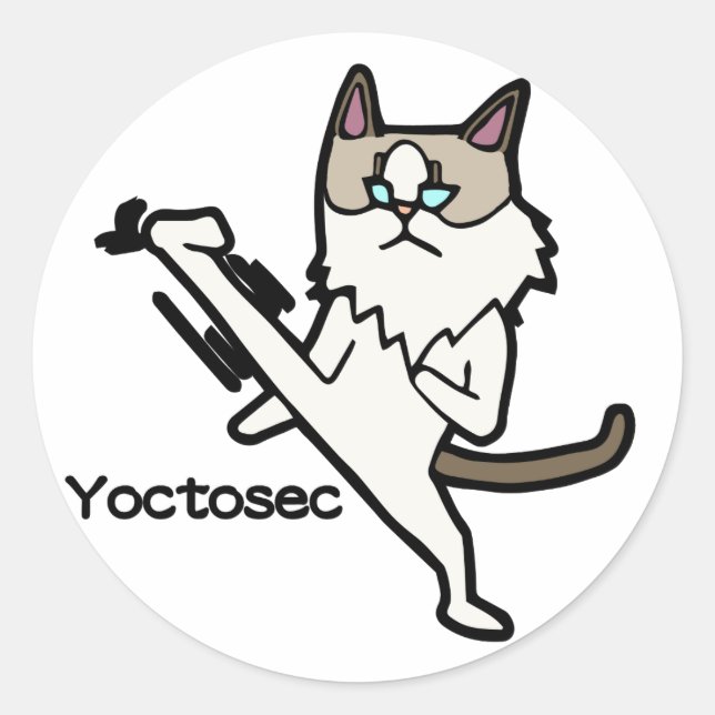 Sticker Rond Chat des Lumières Yoctosec (Devant)