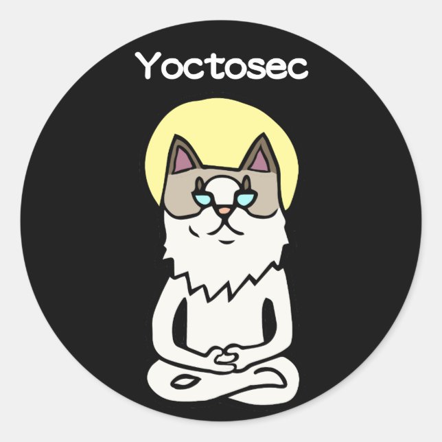 Sticker Rond Chat des Lumières Yoctosec (Devant)