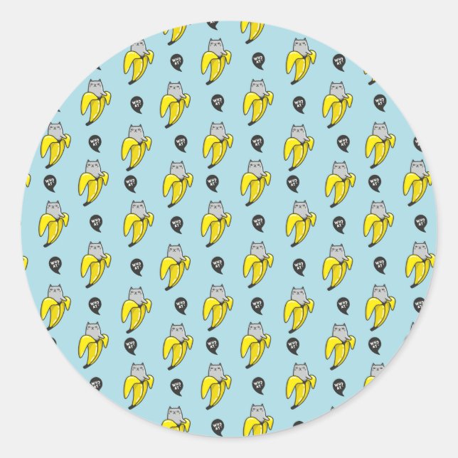 Sticker Rond Chat en banane (Devant)