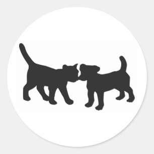 Sticker Rond chat et chien