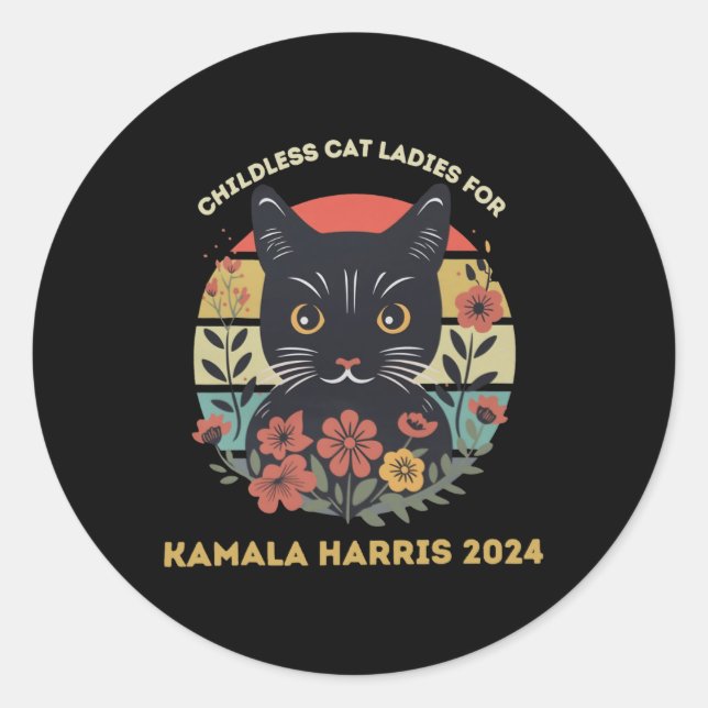 Sticker Rond Chat Ladies Contre Le Fascisme (Devant)