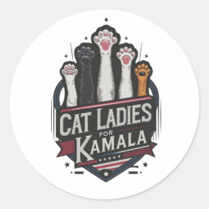 Sticker Rond Chat Ladies For Kamala (7)