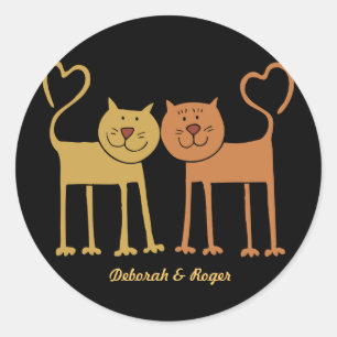 Sticker Rond Chat Love
