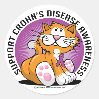 Sticker Rond Chat Maladie de Crohn