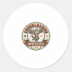 Sticker Rond Chat Mené Mascotte Chat Mené Mascotte Vi