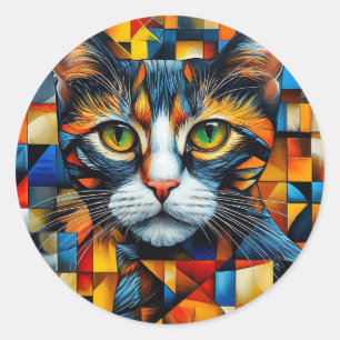 Sticker Rond Chat mignon