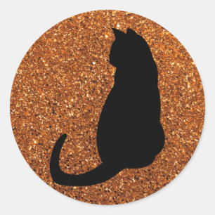 Sticker Rond Chat noir