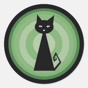 Sticker Rond Chat noir