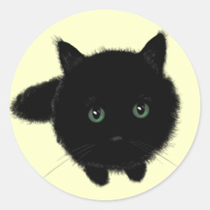 Sticker Rond Chat noir