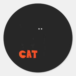 Sticker Rond Chat noir drôle Servante de chat