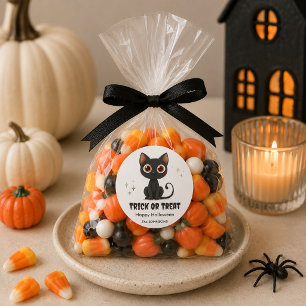 Sticker Rond Chat noir mignon Halloween – Conception Trick or T